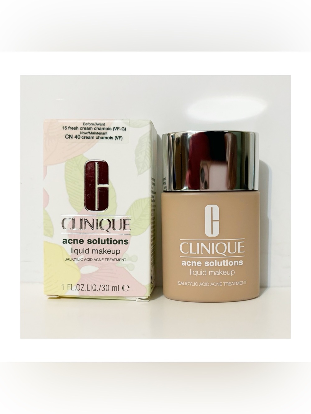 Clinique Acne Solutions Liquid Makeup Foundation CN 40, 30ml, New